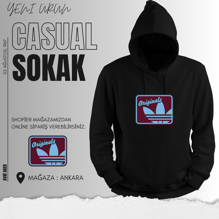 Originals Bordo Mavi Hoodie