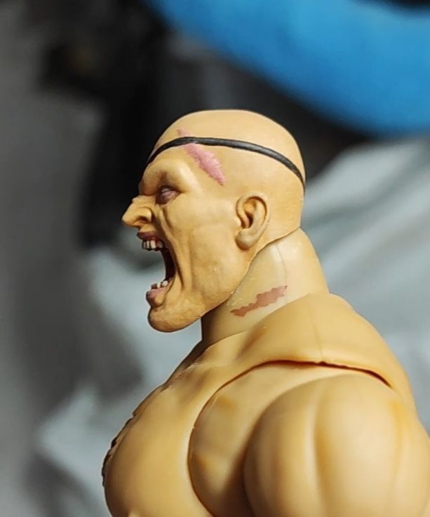 2 Sagat Head for jada toys (screaming and Cool expression)