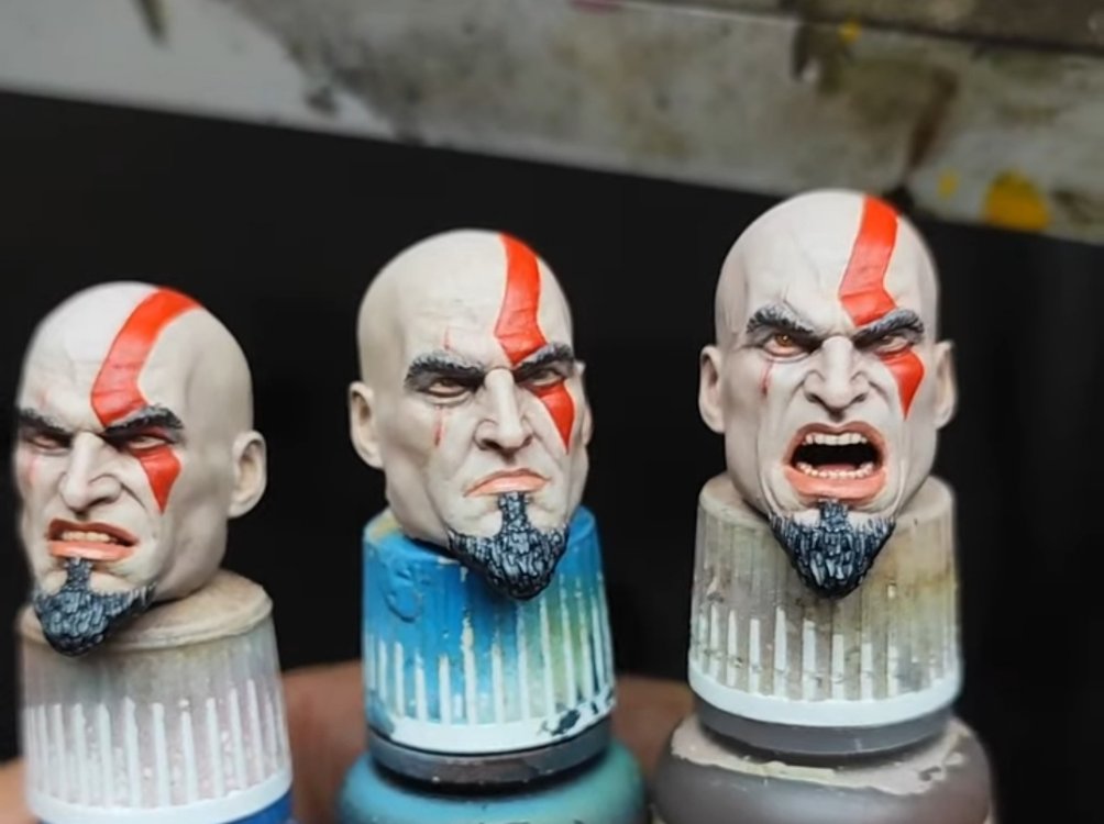 3 PCS young Kratos Heads for sigma toys 