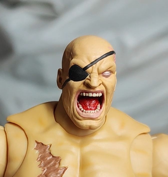 2 Sagat Head for jada toys (screaming and Cool expression)