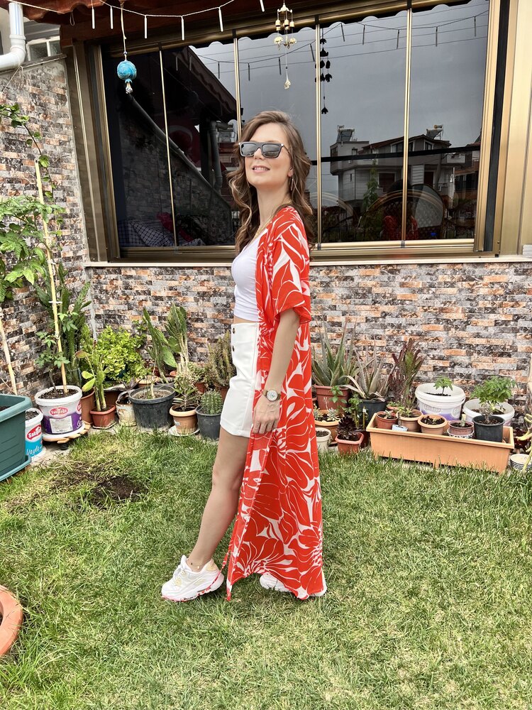 Kruvaze Elbise & Kimono Turuncu