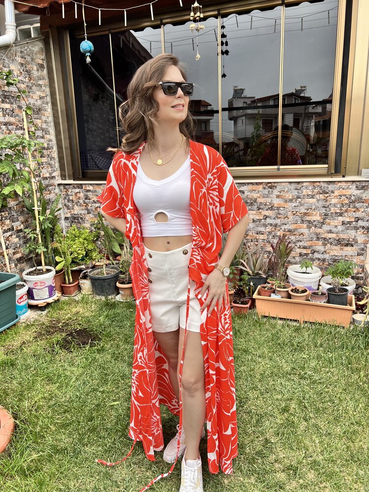 Kruvaze Elbise & Kimono Turuncu
