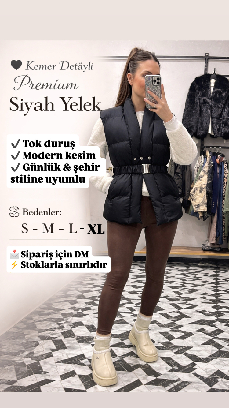 Siyah şişme yelek