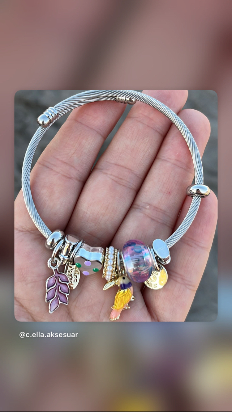 316 L ÇELİK ,arıkuşu charmlı pandora