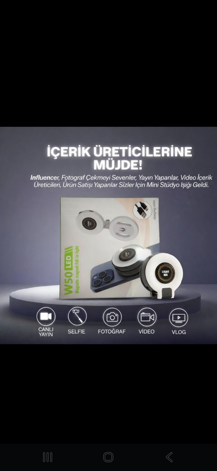 W50 TRİPOD SELFİE LED IŞIK