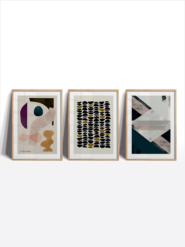Renkli Soyut Sanat Çerçeveli Tablo Seti