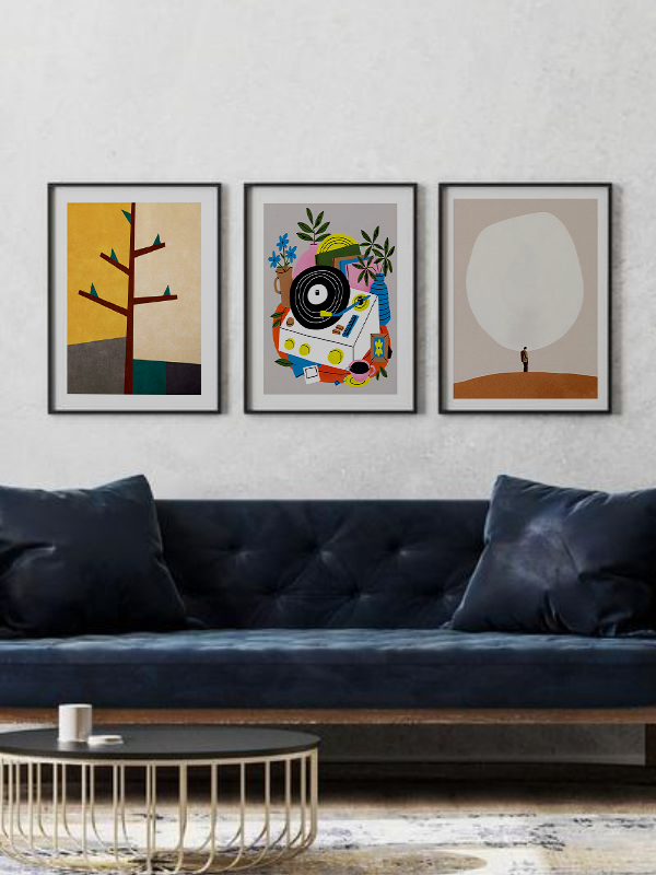 Geometrik ve Minimalist Sanat Çerçeveli Tablo Seti