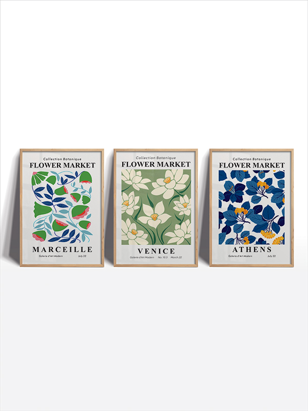 Collection Botanique - Çiçekli Şehir Çerçeveli Poster Seti