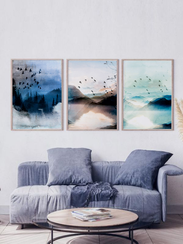 Serene Landscapes Çerçeveli Tablo Seti