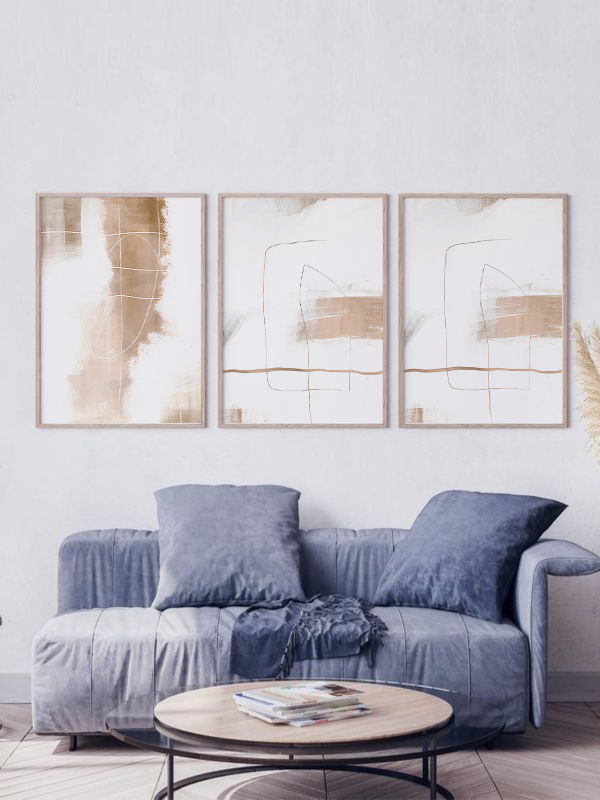Minimalist Soyut Sanat Çerçeveli Tablo Seti