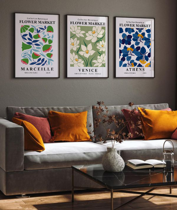 Collection Botanique - Çiçekli Şehir Çerçeveli Poster Seti