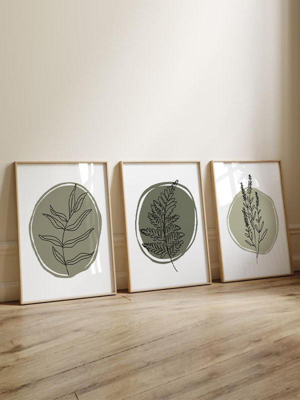 Minimalist Bitki Çerçeveli Tablo Seti