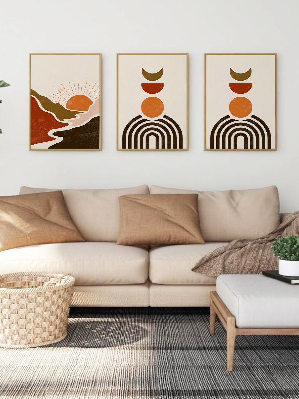 Minimalist ve Modern Soyut Çerçeveli Tablo Seti