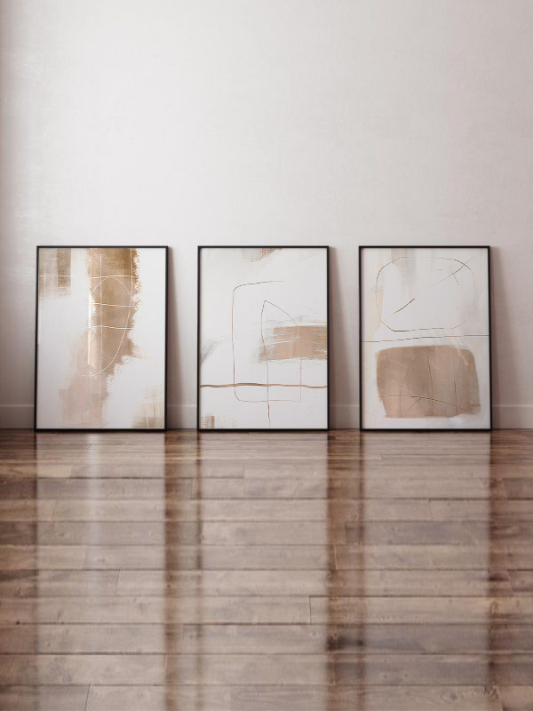 Minimalist Soyut Sanat Çerçeveli Tablo Seti