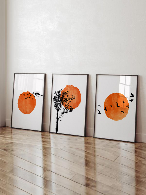 Minimalist Doğa Çerçeveli Tablo Seti