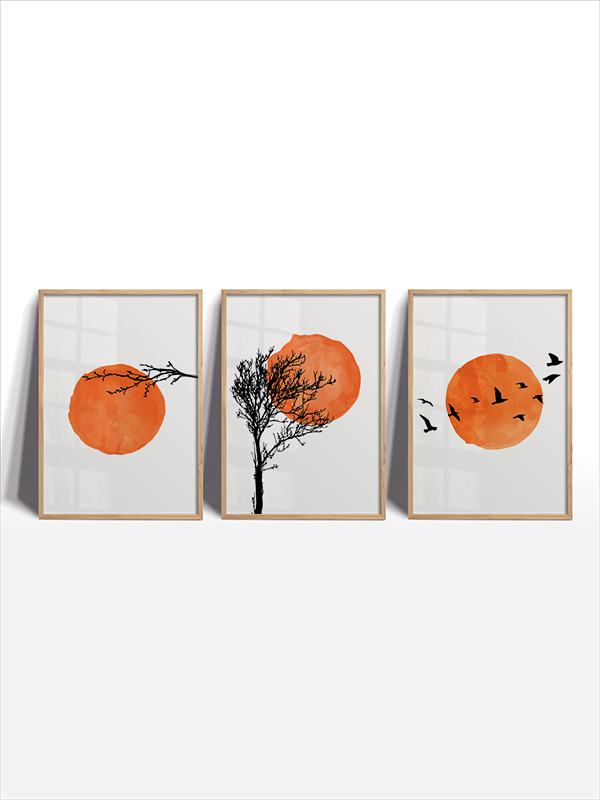 Minimalist Doğa Çerçeveli Tablo Seti