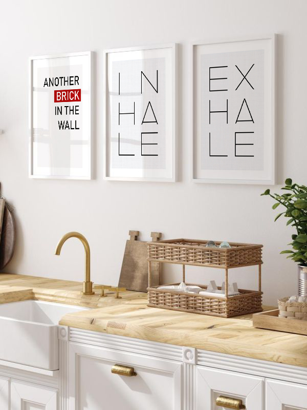 Minimalist Tipografi Çerçeveli Tablo Seti