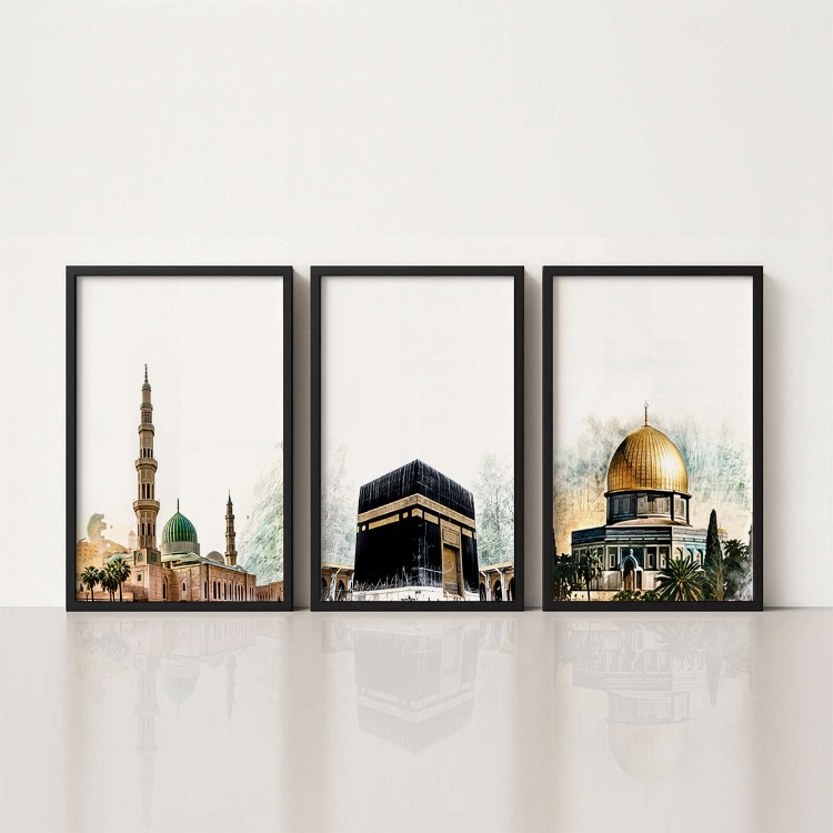 islami set ahşap çerçeveli tablo set BDK0508