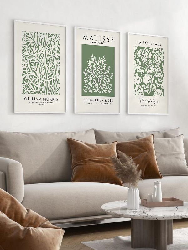 William Morris Dallı Yapraklı Çerçeveli Tablo