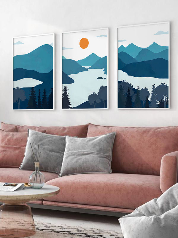 Serene Landscapes Çerçeveli Tablo Seti