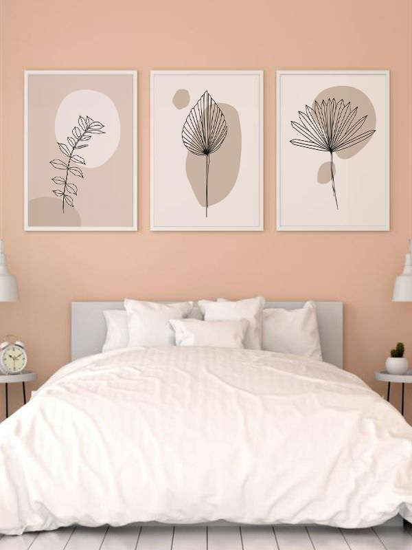 Minimalist Bitki Çizimleri Çerçeveli Tablo Seti