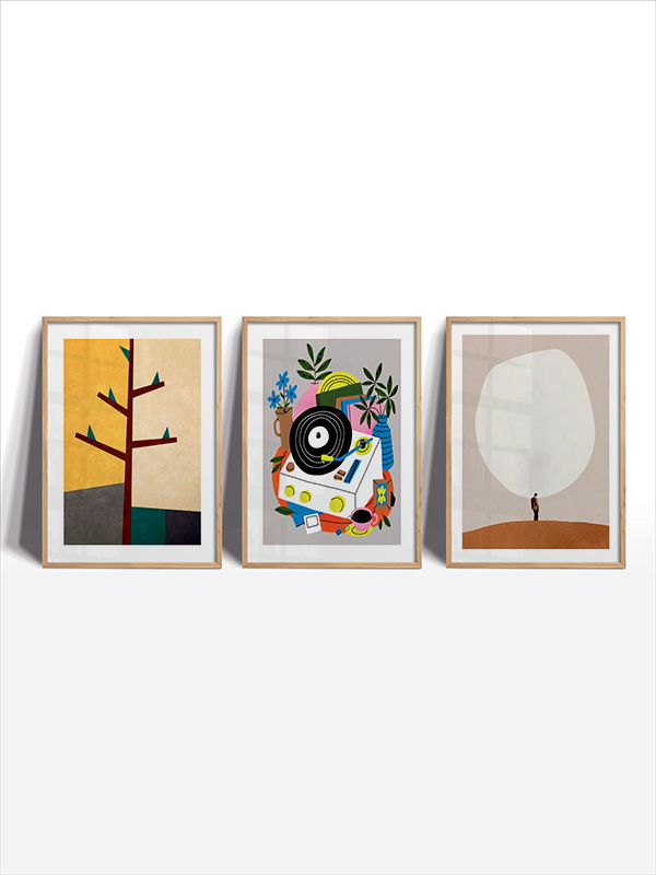 Geometrik ve Minimalist Sanat Çerçeveli Tablo Seti