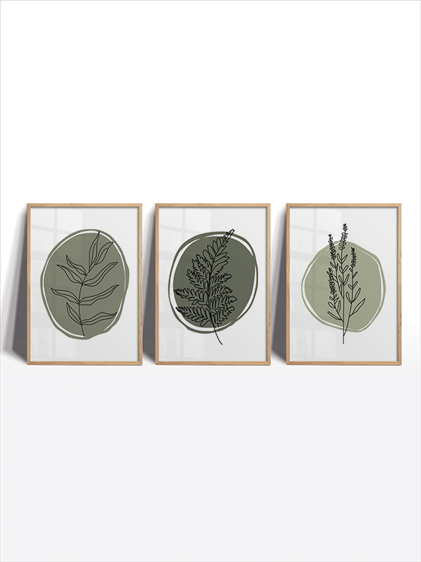 Minimalist Bitki Çerçeveli Tablo Seti