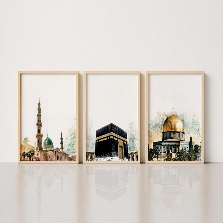 islami set ahşap çerçeveli tablo set BDK0508