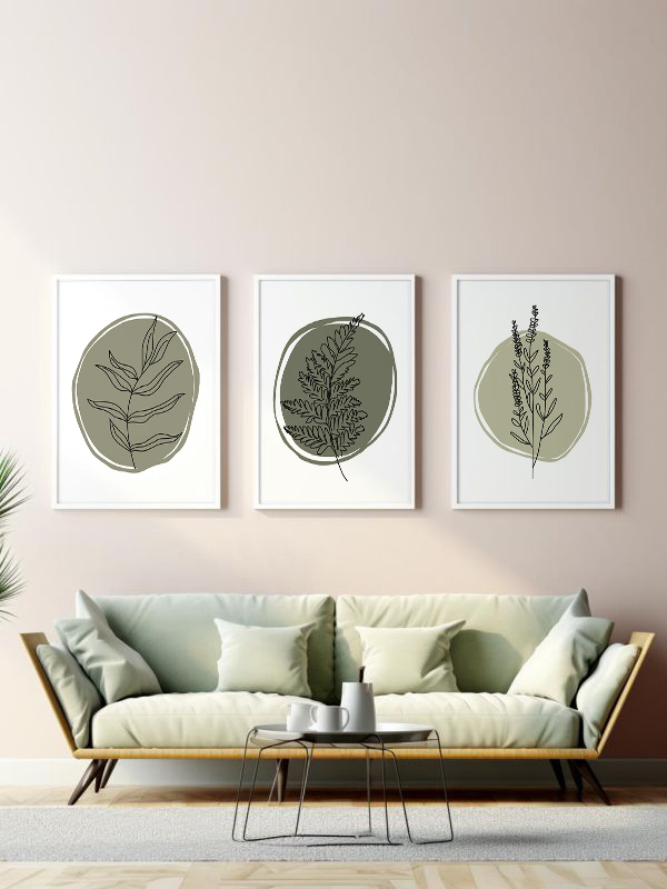 Minimalist Bitki Çerçeveli Tablo Seti