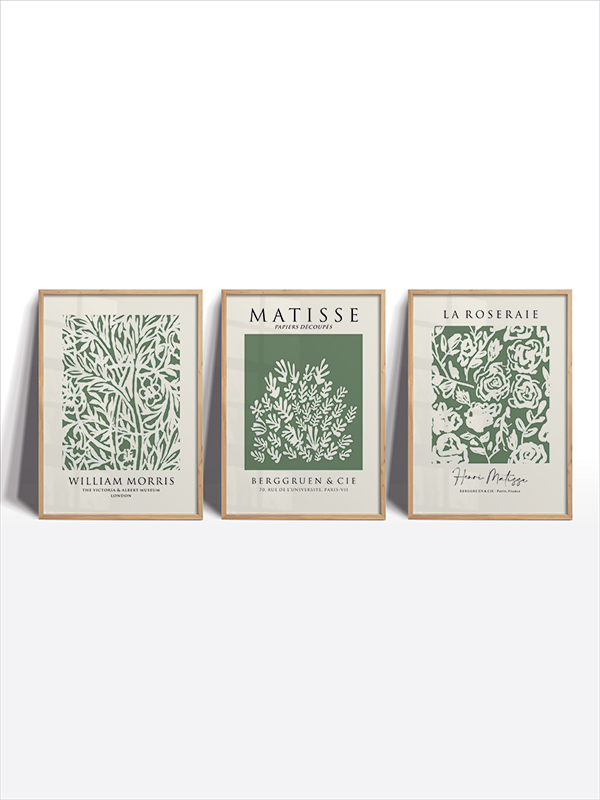 William Morris Dallı Yapraklı Çerçeveli Tablo