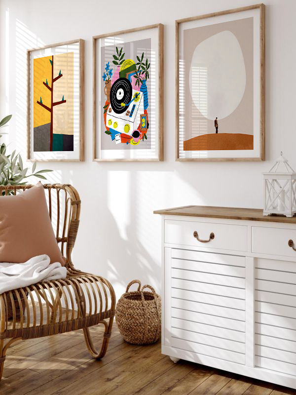 Geometrik ve Minimalist Sanat Çerçeveli Tablo Seti