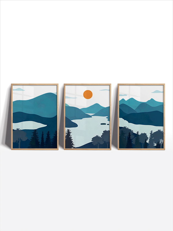 Serene Landscapes Çerçeveli Tablo Seti