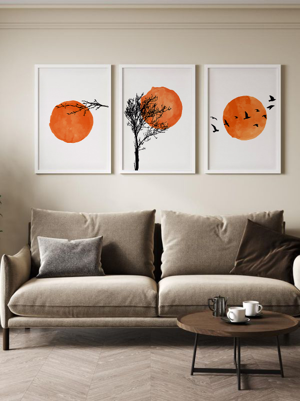 Minimalist Doğa Çerçeveli Tablo Seti