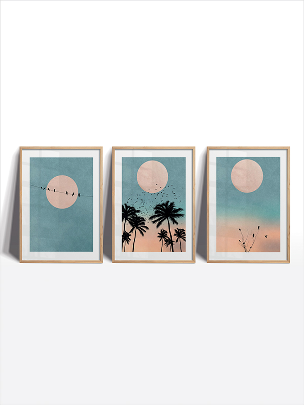 Minimalist Doğa Çerçeveli Tablo Seti