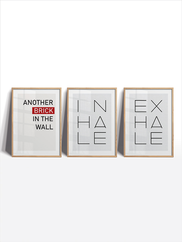Minimalist Tipografi Çerçeveli Tablo Seti