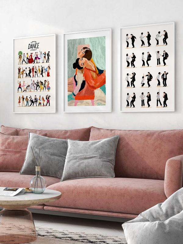 Dans Tutkusu Çerçeveli Poster Seti