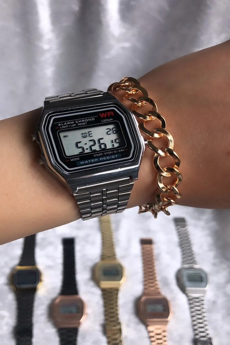 Retro dijital unisex kol saati