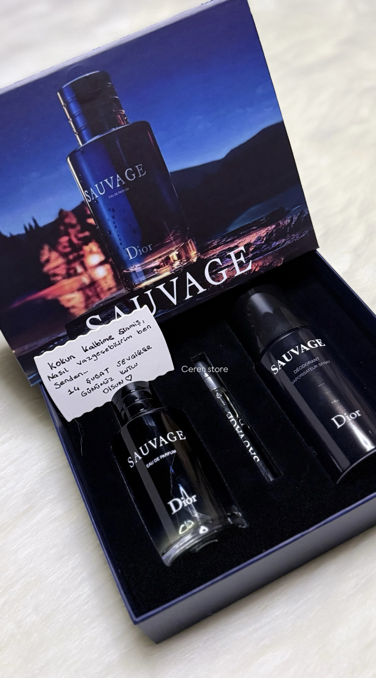 Dior sauvage parfüm hediye seti