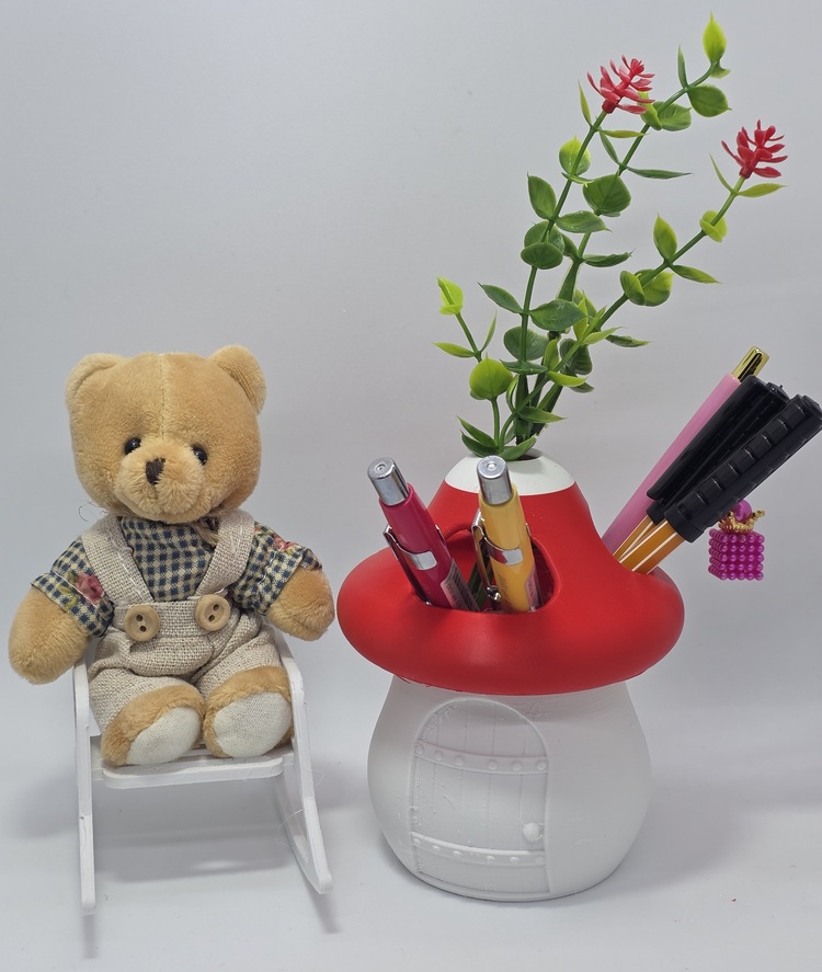 CEVİZDİZAYN BAYBBEAR MİNİ SALLANAN SANDALYE AYICIK & 3 GÖZLÜ KALEMLİK SETİ ✏️