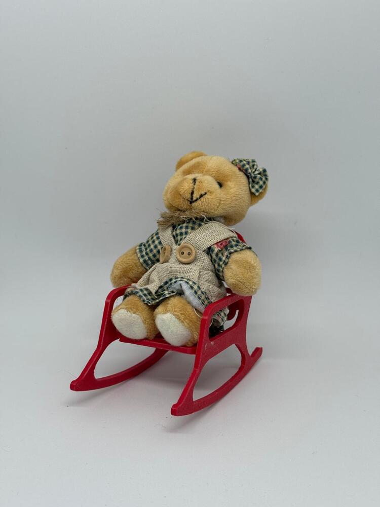 CEVİZDİZAYN BAYBBEAR MİNİ SALLANAN SANDALYE AYICIK-KIRMIZI