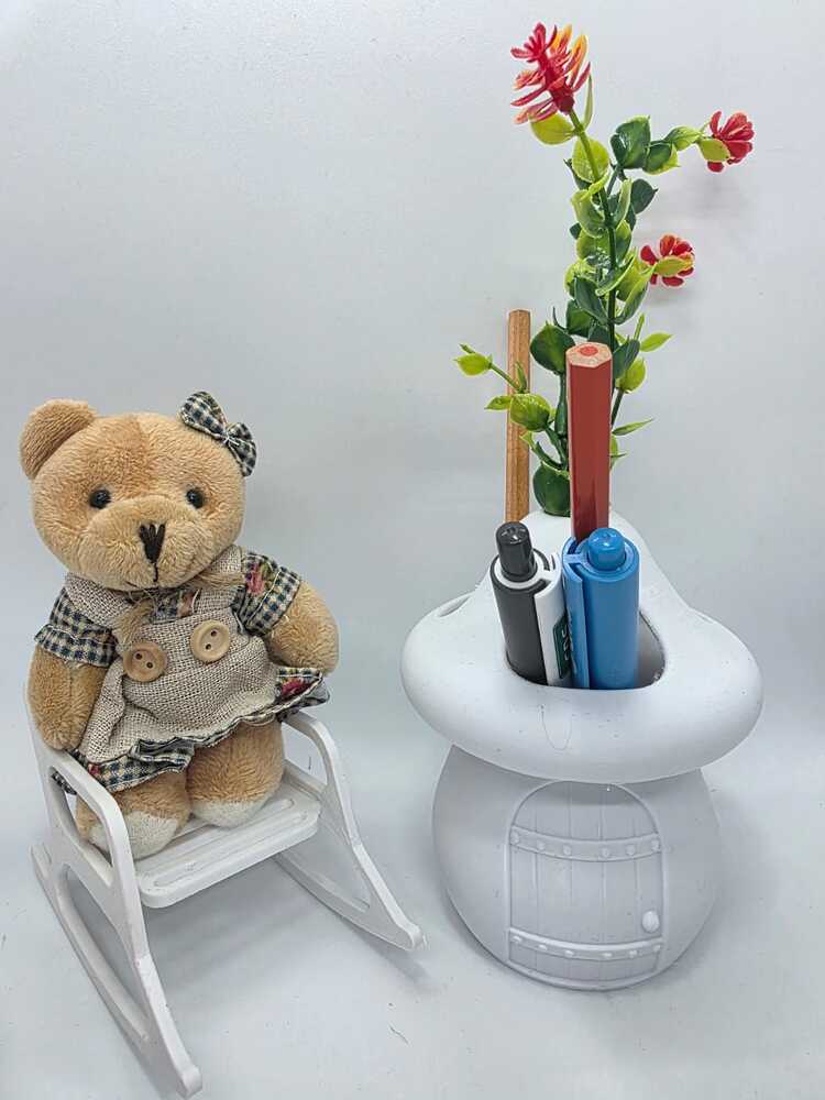 CEVİZDİZAYN BAYBBEAR MİNİ SALLANAN SANDALYE AYICIK & 3 GÖZLÜ KALEMLİK SETİ ✏️