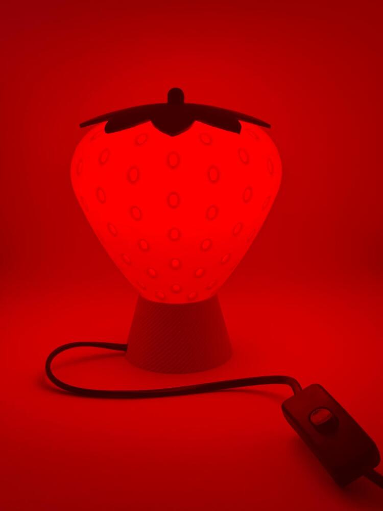 Cevizdizayn FRULAMP-TAB ÇİLEK TEMALI ABAJUR GECE LAMBASI – MASA TİPİ