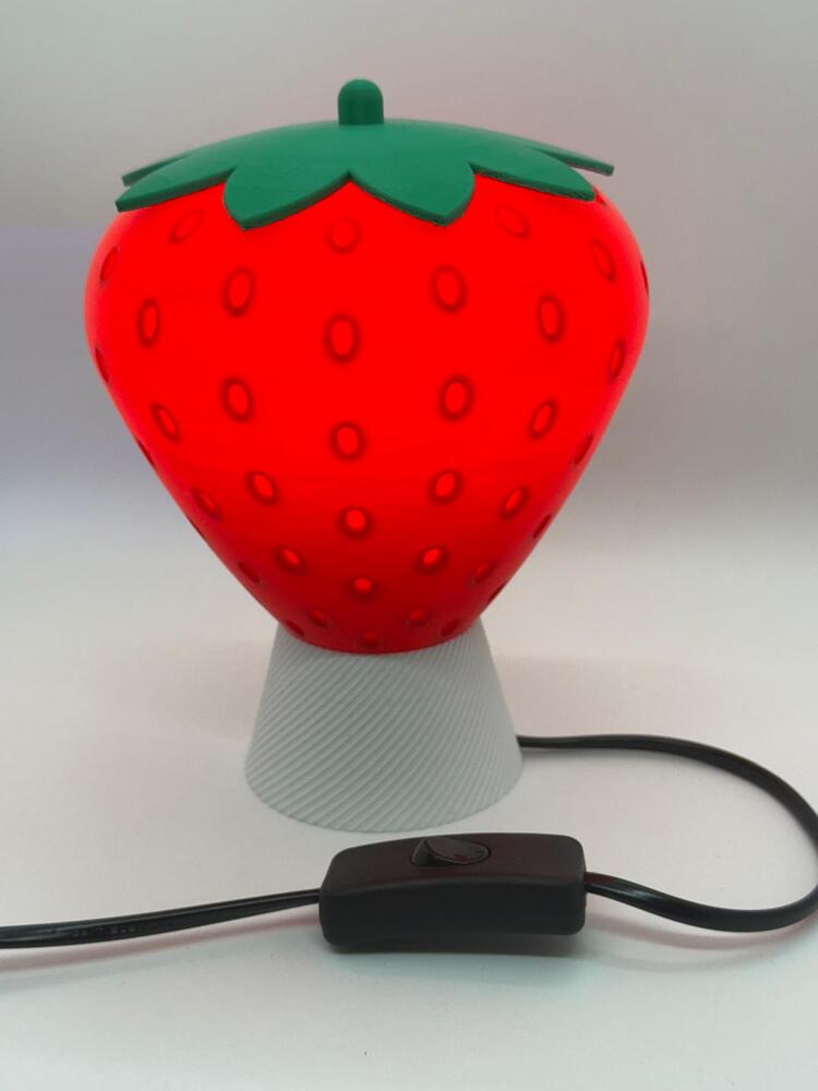 Cevizdizayn FRULAMP-TAB ÇİLEK TEMALI ABAJUR GECE LAMBASI – MASA TİPİ