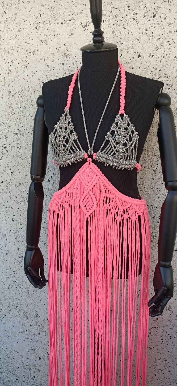 Rhinestone Macrame Dress
