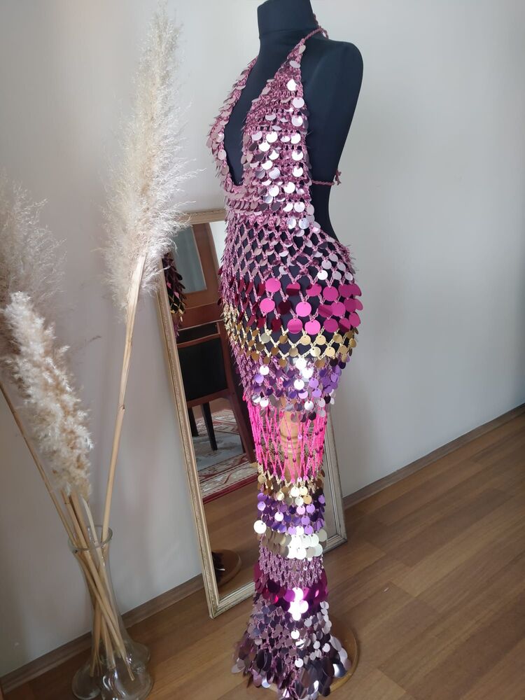 Simone - Crochet Sequin Dress