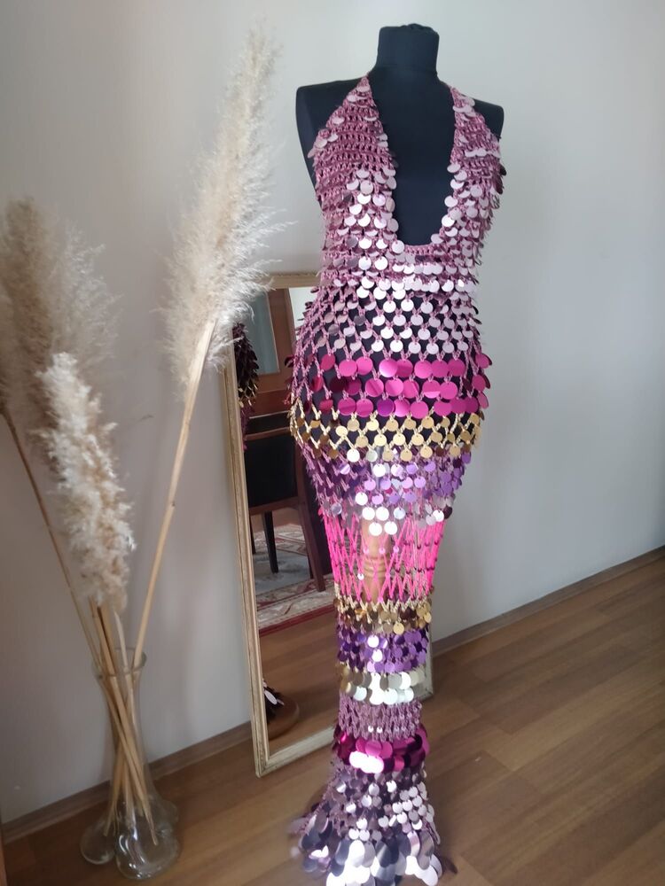 Simone - Crochet Sequin Dress