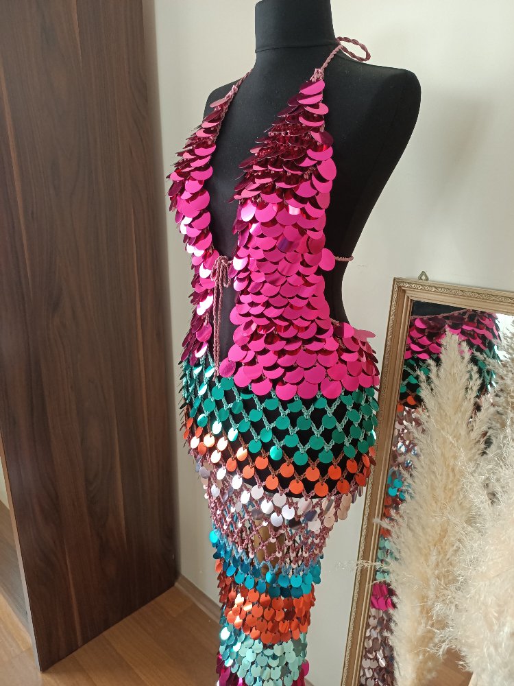 Mikeisha Crochet Sequin Dress