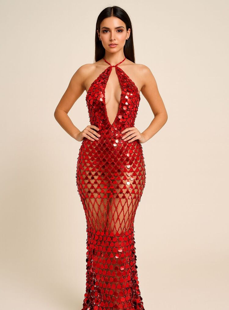 Rose - Crochet Sequin Dress
