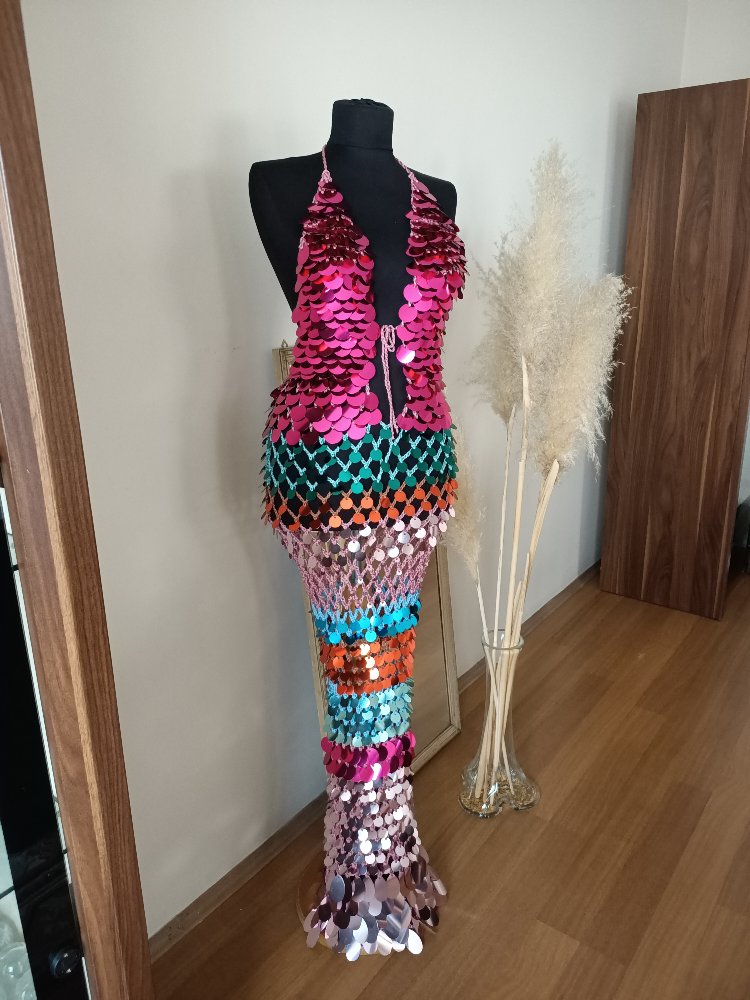 Mikeisha Crochet Sequin Dress