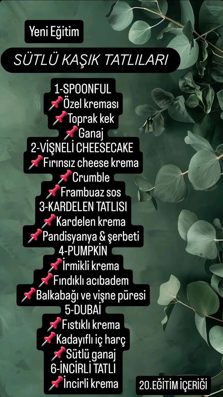 20.SÜTLÜ KAŞIK TATLILARI
